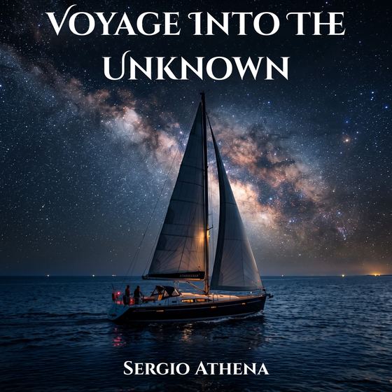 Into the Unknown cover: a sailboat under the Milky Way